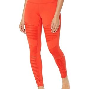 ALO Yoga Women's Vibrant *Red* Moto Leggings